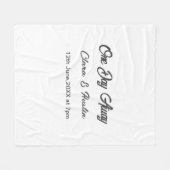 リハーサルディナー 前夜の名前付き フリースブランケット (正面(横))