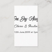 リハーサルディナー 前夜の名前 名刺 (裏面)