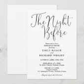 リハーサルディナー 前夜 ブラック＆ホワイト 招待状 (正面/裏面)