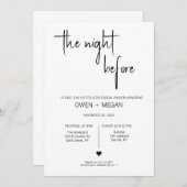 リハーサルディナー、前夜 招待状 (正面/裏面)