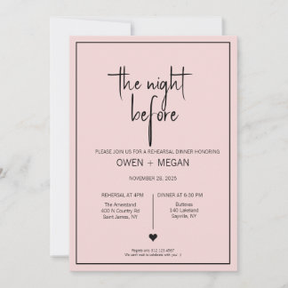 リハーサルディナー、前夜 招待状