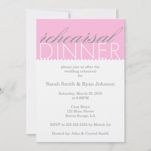リハーサルディナー 招待状 (正面)