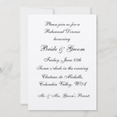 リハーサルディナー 招待状 (裏面)