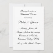 リハーサルディナー 招待状 (裏面)