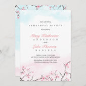 リハーサルディナー|水彩さくらんぼの花 招待状 (正面/裏面)