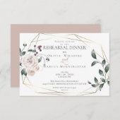 リハーサルディナー |水彩赤面バラフローラ エンクロージャーカード (正面/裏面)