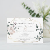 リハーサルディナー |水彩赤面バラフローラ エンクロージャーカード (スタンド正面)