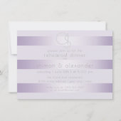 リハーサルディナー |薄紫きらめくストライプモノグラム 招待状 (正面)