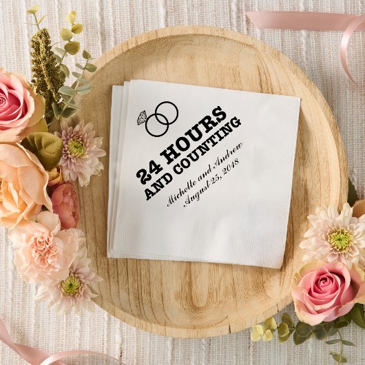 リハーサルディナー | 24時間および棚卸 縁ありカクテルナプキン