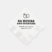 リハーサルディナー | 24時間および棚卸 縁ありカクテルナプキン (角)