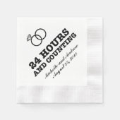 リハーサルディナー | 24時間および棚卸 縁ありカクテルナプキン (正面)