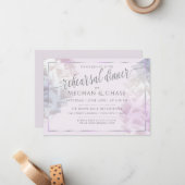 リハーサルディナー | BOHO薄紫オンブレラッフルズ ノートカード (正面/裏面インサイチュ)