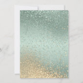 リハーサルディナーinグリーンと金ゴールドグリッター 招待状 (裏面)
