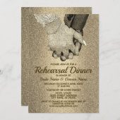 リハーサルディナ結婚ーズグリッターエレガント 招待状 (正面/裏面)