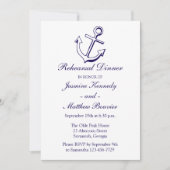 リハーサルデ航海のィナーネイビーブルーシップいかり 招待状 (正面)