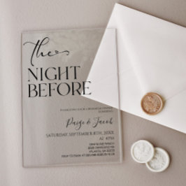 リハーサルミニマルディナ結婚ーの前の夜 アクリル招待状