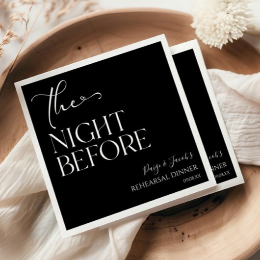 リハーサルミニマルディナ結婚ーの前の夜 スタンダードカクテルナプキン