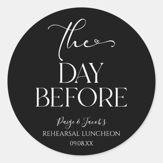 リハーサルミニマル結婚昼食会の前日 ラウンドシール (正面)