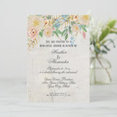 リハーサルモダンディナーウォーターカラーフローラ大理石 招待状 (スタンド正面)