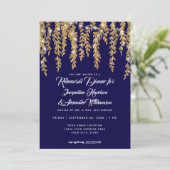 リハーサルモダンディナートゥインクルライツリーフ金ゴールド 招待状 (スタンド正面)