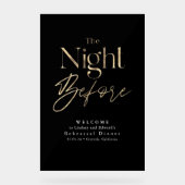 リハーサルモダンディナーブラックウェルカム アクリルサイン (正面)