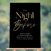 リハーサルモダンディナーブラックウェルカム アクリルサイン (ニュートラル)