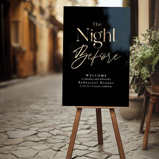 リハーサルモダンディナーブラックウェルカム アクリルサイン