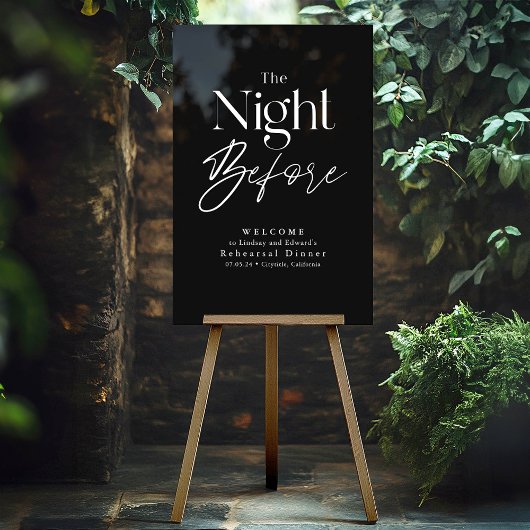 リハーサルモダンディナーブラックウェルカム アクリルサイン