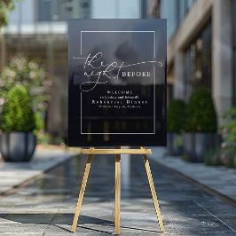 リハーサルモダンディナーブラックウェルカム アクリルサイン