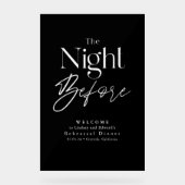 リハーサルモダンディナーブラックウェルカム アクリルサイン (正面)