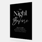 リハーサルモダンディナーブラックウェルカム アクリルサイン (傾斜)