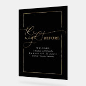 リハーサルモダンディナーブラック&金ゴールドへようこそ アクリルサイン (傾斜)