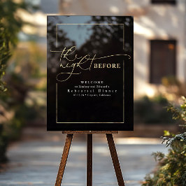 リハーサルモダンディナーブラック&金ゴールドへようこそ アクリルサイン