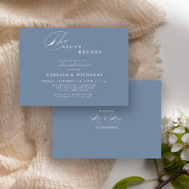 リハーサルモダンディナー前のほこりっぽいブルーナイト 招待状