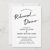 リハーサルモダンディナー書道、金ゴールドストライプ 招待状 (正面)