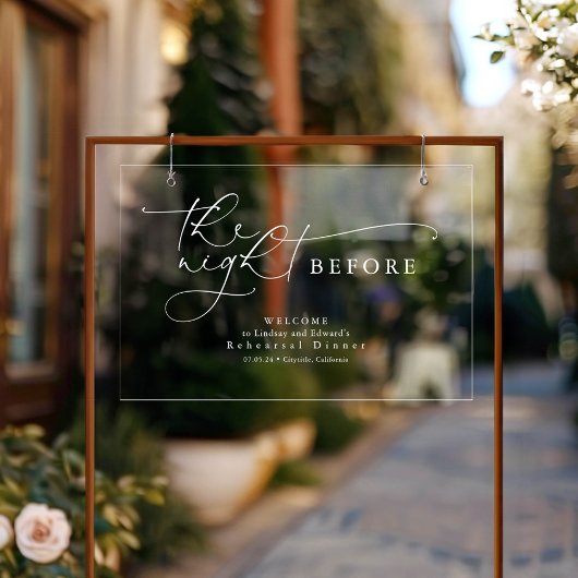 リハーサルモダンディナー透明ウェルカム アクリルサイン