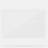 リハーサルモダンディナー透明ウェルカム アクリルサイン (正面)