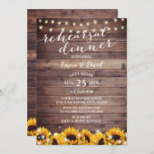 リハーサルヴィンテージひまわり素朴ひものライト 招待状 (正面/裏面)