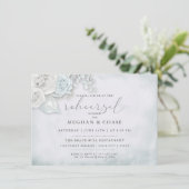 リハーサルヴィンテージアイスブルーホワイトローズ 招待状 (スタンド正面)