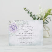 リハーサルヴィンテージ薄紫とアイスホワイトローズ 招待状 (スタンド正面)
