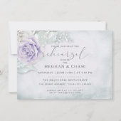 リハーサルヴィンテージ薄紫とアイスホワイトローズ 招待状 (正面)