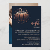 リハーサル前のパンプキン結婚の夜を輝かす 招待状 (正面/裏面)