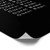 リハーサル前のブラックナイトのディナーシーティングチャート ポスター (角)