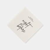 リハーサル前のミニマルなブラックスクリプトナイト スタンダードカクテルナプキン (角)