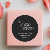 リハーサル前の一晩ディナー白黒 ラウンドシール