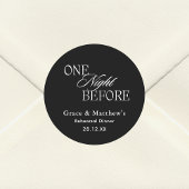 リハーサル前の一晩ディナー白黒 ラウンドシール