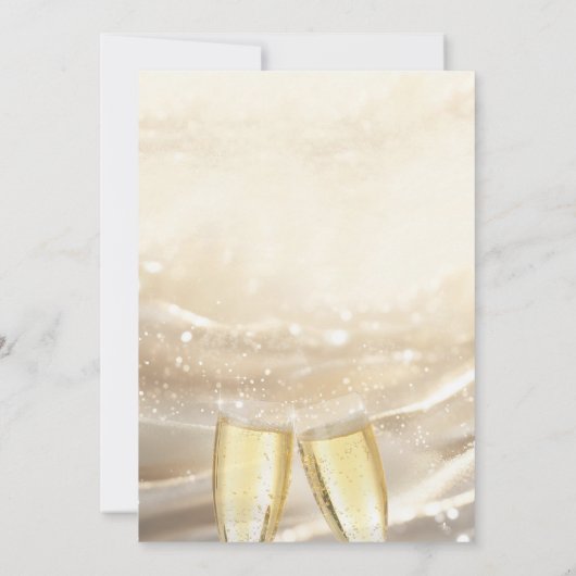 リハーサル前の夜きらめく金ゴールド 招待状 (裏面)