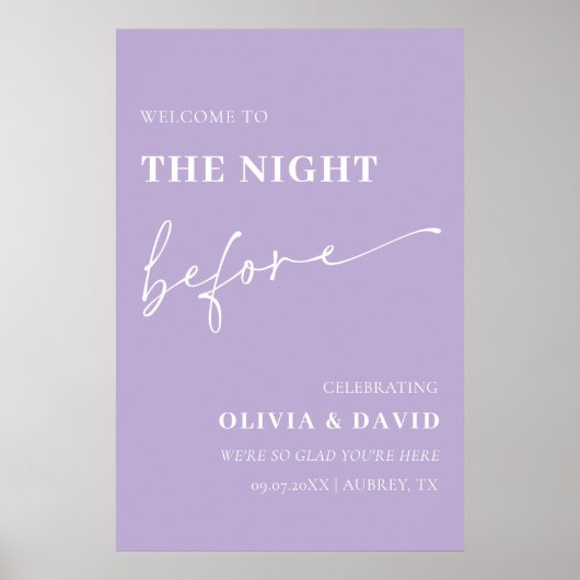 リハーサル前の夜のほこりっぽい紫 ポスター (正面)