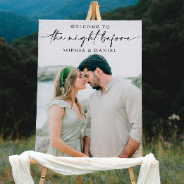 リハーサル前の夜のウェルカムサイン写真