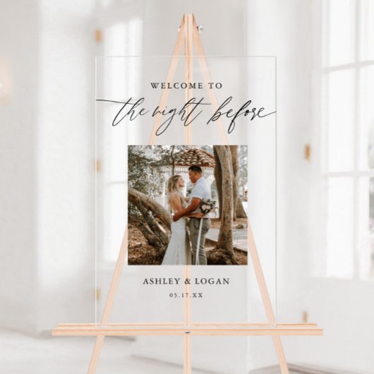 リハーサル前の夜のウェルカムフォト アクリルサイン